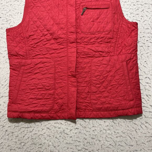 Talbots Women’s Petites Small Quilted Full Zip Vest Lightweight Hot Pink Jacket - Picture 5 of 11